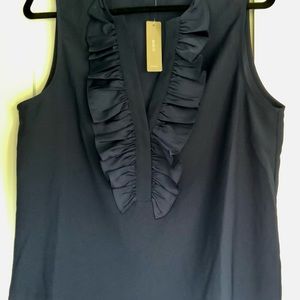 NWT J Crew Navy Blue Sleeveless Crepe Blouse Medium